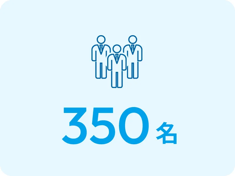 社員数 350名のイメージ